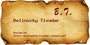 Belinszky Tivadar névjegykártya