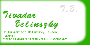 tivadar belinszky business card